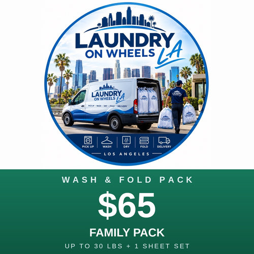 Family Pack $65 - Wash & Fold up to 30 lbs plus sheet set