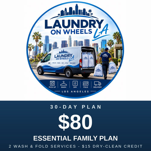 Essential Family Plan - $80 for 30 days, 2 wash & fold services